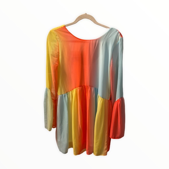 Palms Away Rainbow Babydoll Swing Dress - Picture 4 of 5